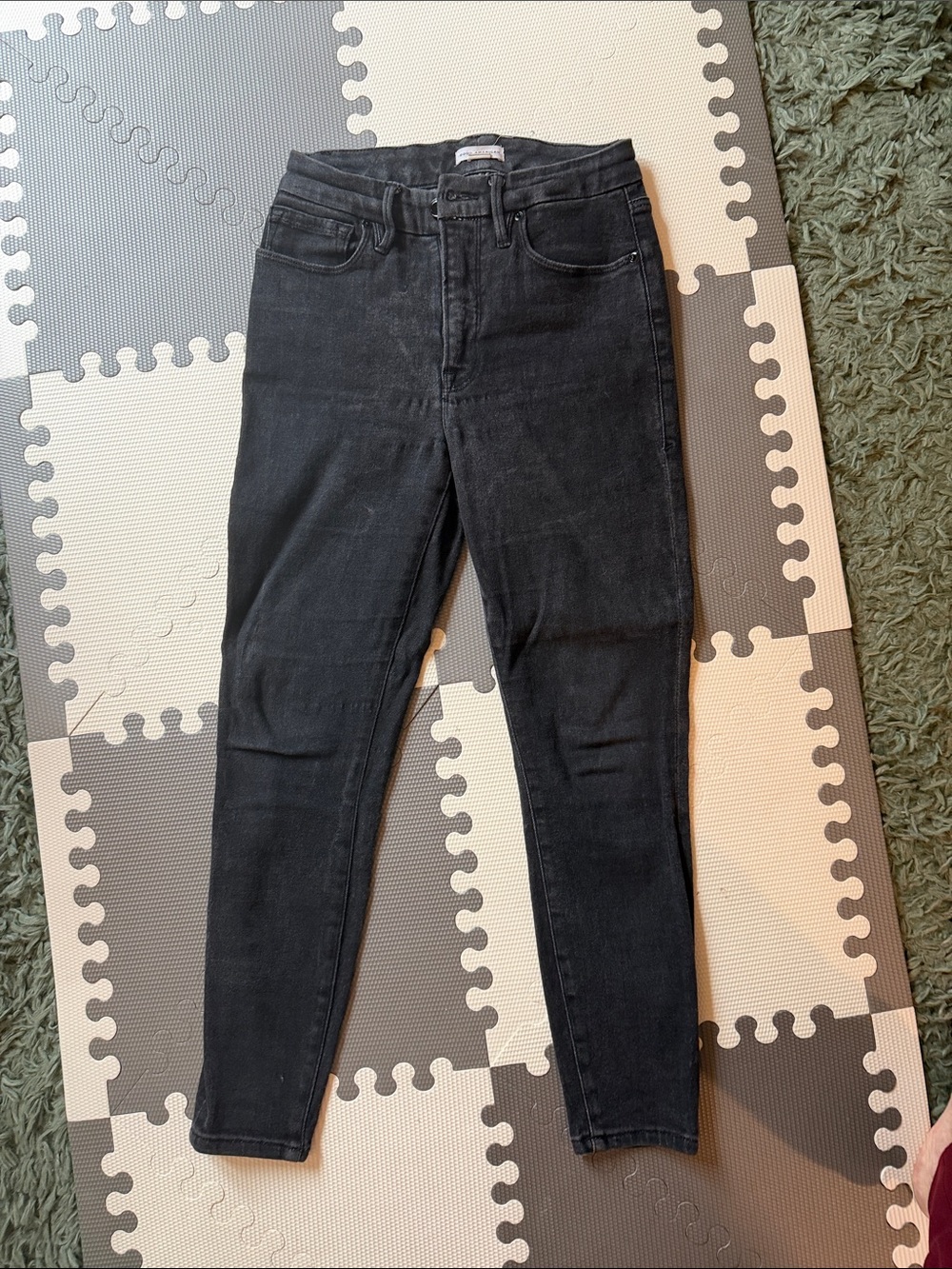 Good American Black High-Rise Skinny Jeans